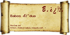 Babos Édua névjegykártya